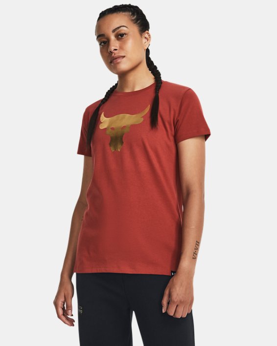 Women's Project Rock Arena Heavyweight Short Sleeve in Red image number 0